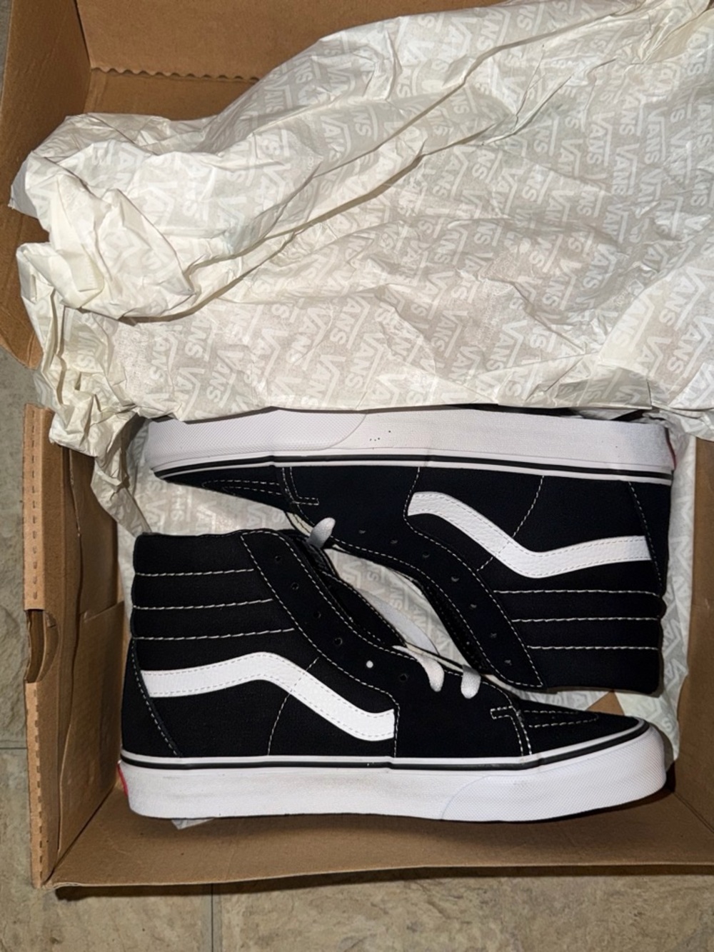 Vans Black/White High-Top Skate Sneakers